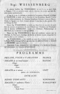 1950 December 19 Loose programme back