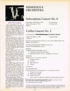 1976 November Programme Minnesota
