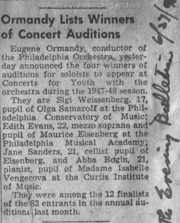 1947 The Philadelphia Competition. The Evening Bulletin