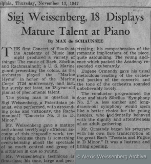 1947 Philadelphia Inquirer Rachmaninov 3rd with Ormandy 2