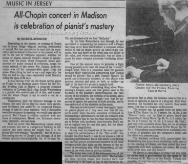 1984 New Jersey Chopin Recital