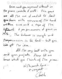 1991 Chick Corea letter back