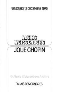 1975 Programme Palais de Congrès 1