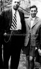 With his father 