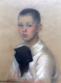 Charcoal drawing of Alexis Weissenberg as a child