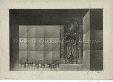 Set design by Pier Luigi Pizzi for La Fugue