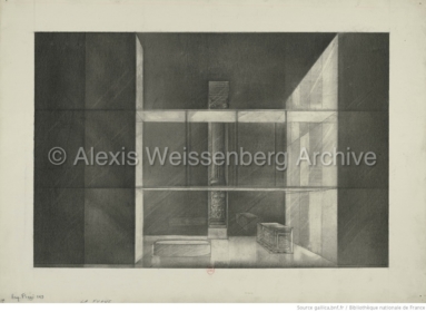 Set design by Pier Luigi Pizzi for La Fugue