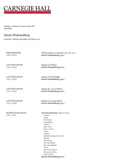 1949 October Recital Carnegie part 1