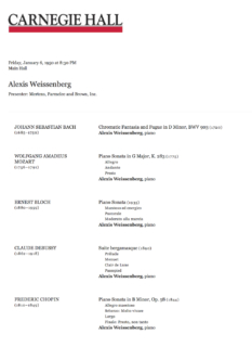 1950 January 6 Recital Carnegie 