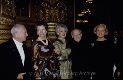 With Yehudi and Diana Menuhin, Mrs. Giscard D&amp;#039;Estaing and Mrs. Chirac