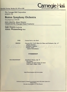 1974 oct Chopin 1 Ozawa BSO Carnegie Hall