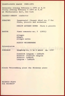 1970 feb Bartok Philhar Hall NY